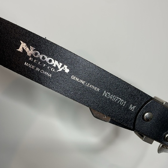 SOLD Nocona | Black and Silver Western Belt with Intricate Metalwork Size M - Picture 3 of 3